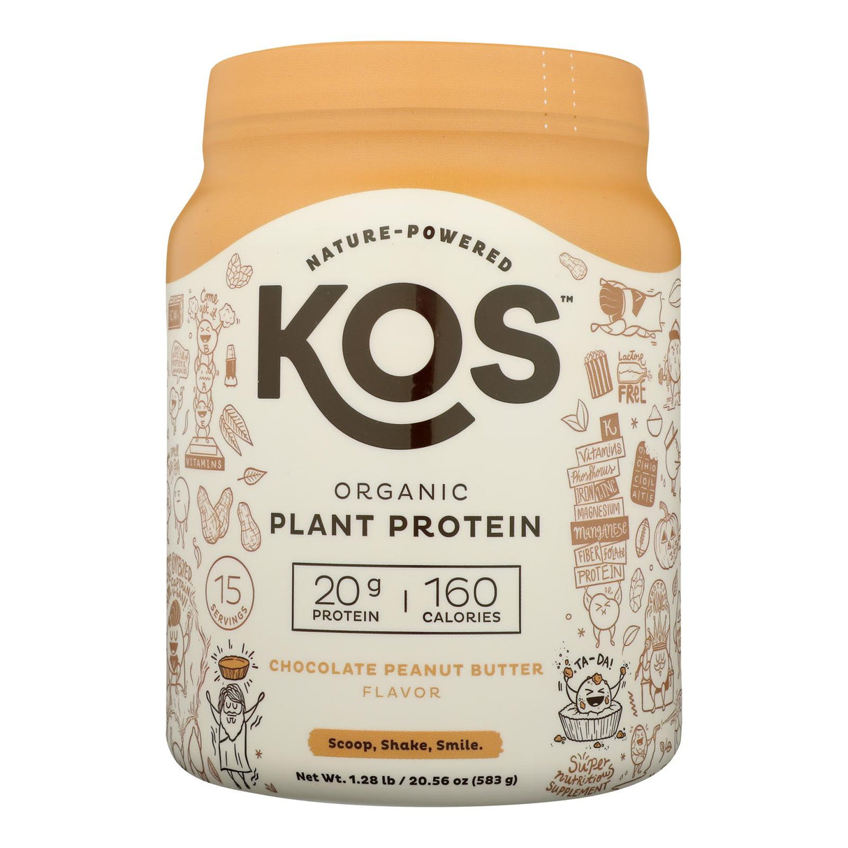 KOS Plant Protein Chocolate Peanut Butter - 20.56 Oz. - Cozy Farm