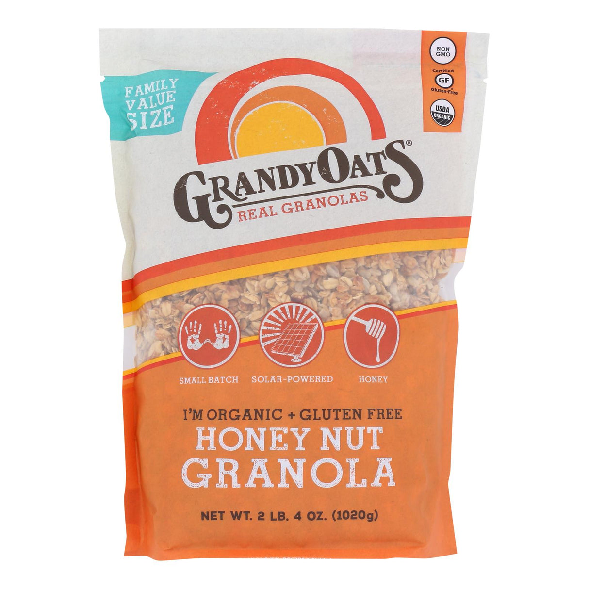 Grandy Oats Gluten-Free Honey Nut Granola - 36 Oz. (Pack of 4) - Cozy Farm