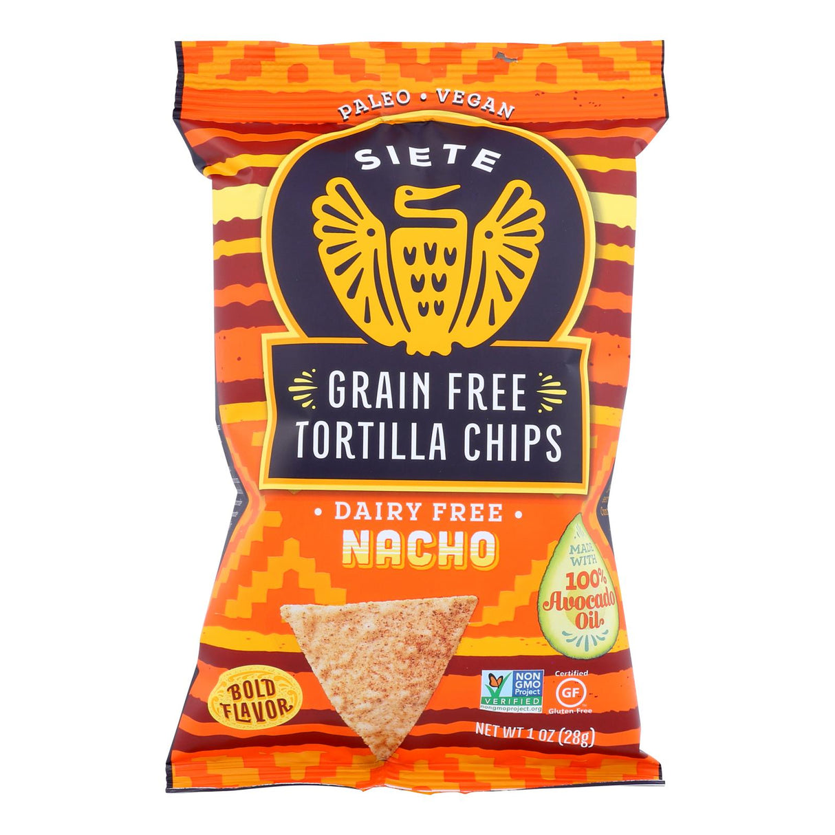 Siete Almond Flour Tortilla Chips Nacho (Pack of 24 - 1 Oz. Bags) - Cozy Farm