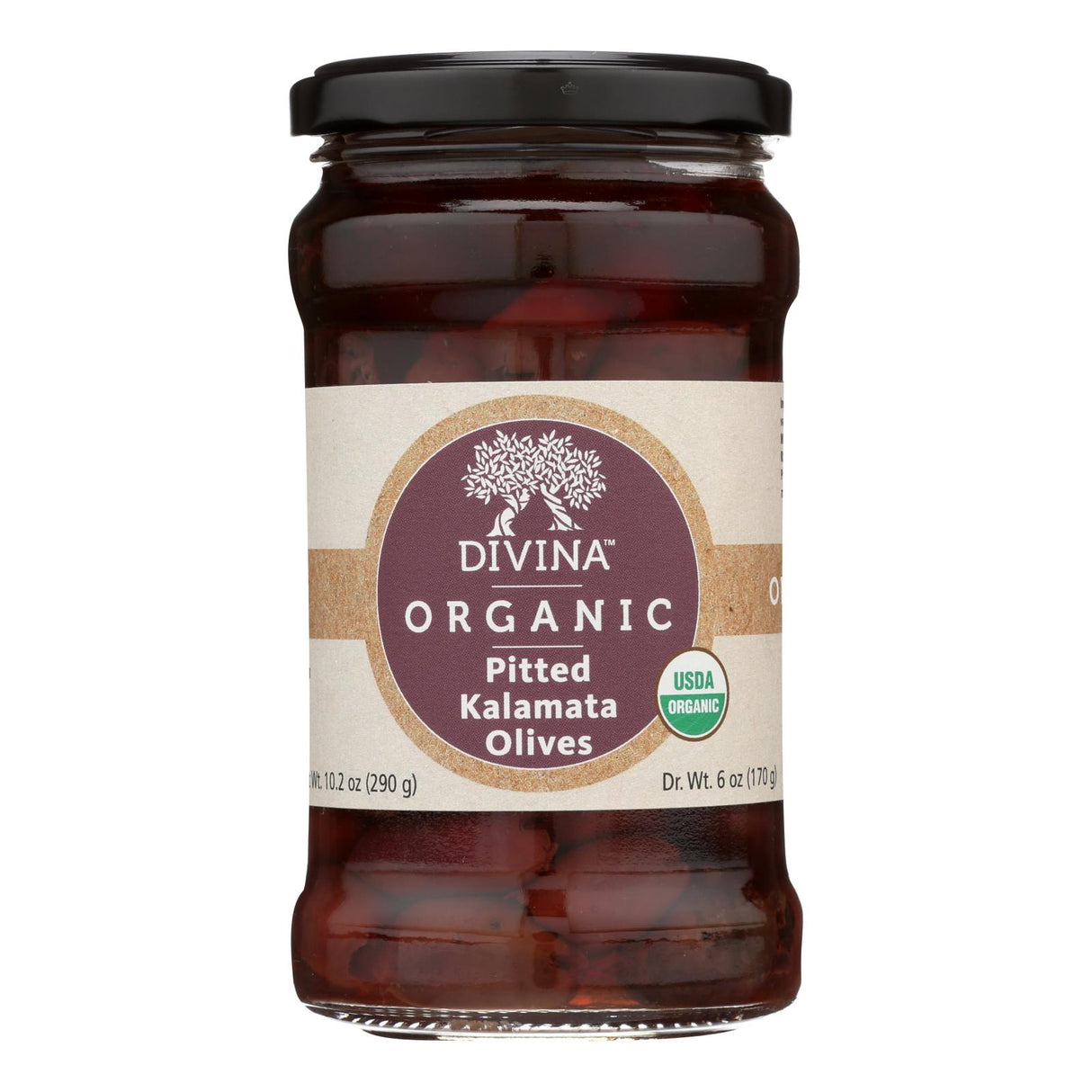 Divina Organic Pitted Kalamata Olives (6 x 6 Oz.) - Cozy Farm