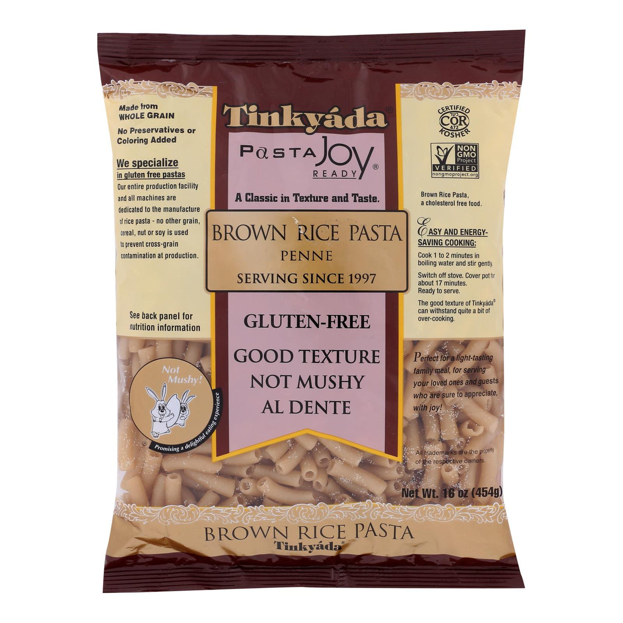 Tinkyada Brown Rice Penne, 12-Pack, 16 Ounces - Cozy Farm