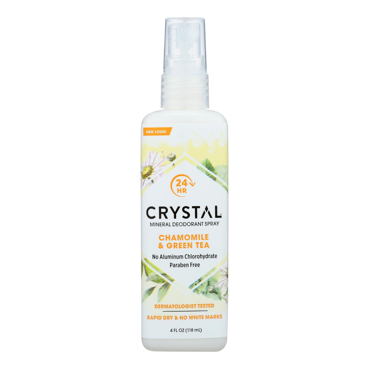 Crystal Essence Mineral Deodorant Body Spray, Chamomile & Green Tea - 4 Fl Oz - Cozy Farm