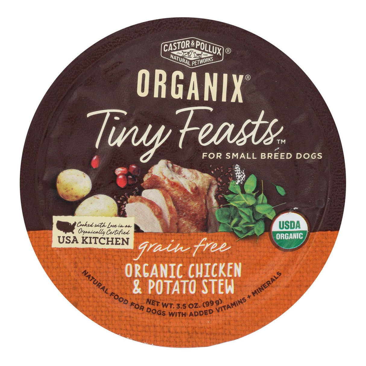 Organic Tiny Feasts Chicken for Dogs 3.5 oz (Case of 12) - Cozy Farm