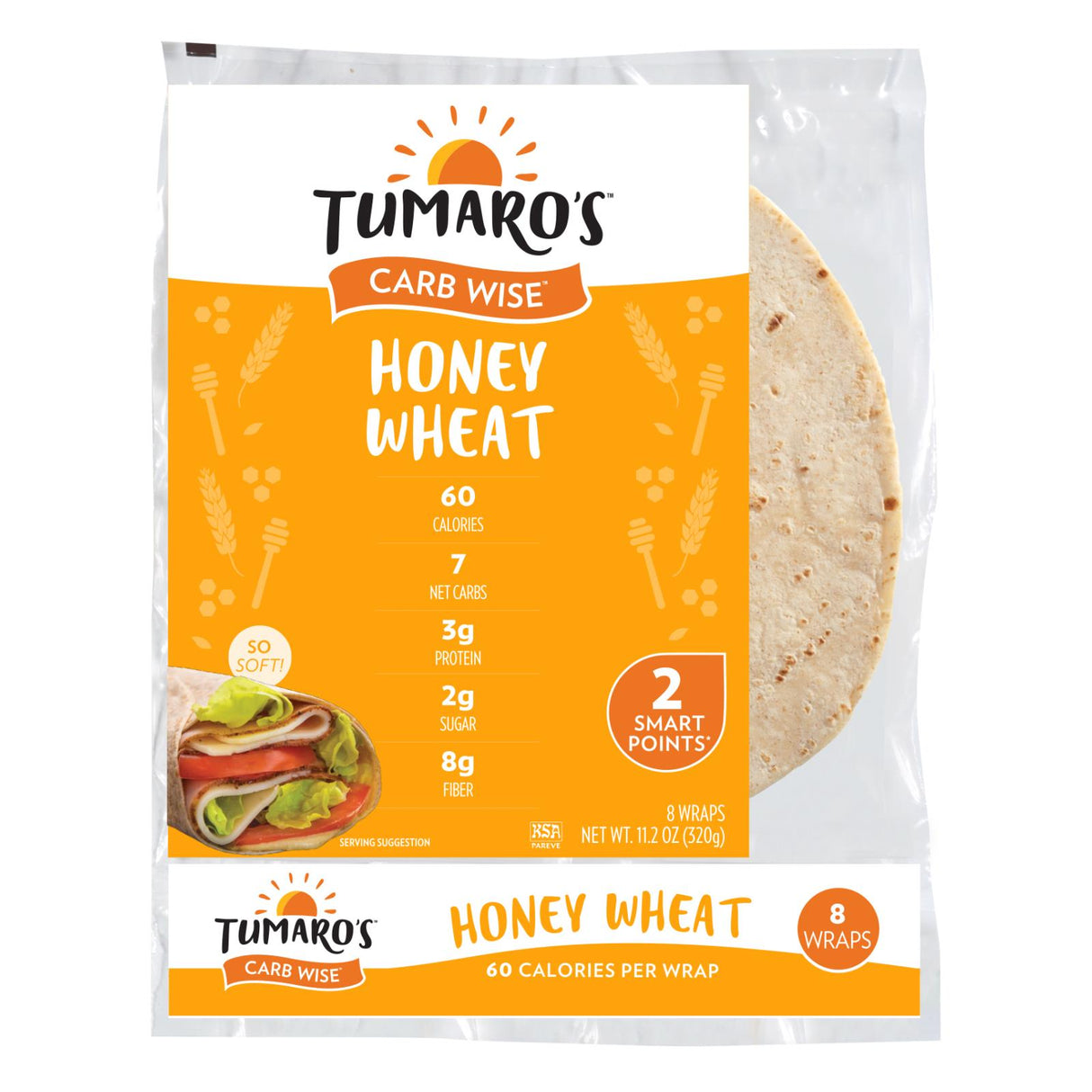 Tumaros Carb Wise 8-Inch Whole Wheat Wraps (Pack of 6 - 8 Wraps) - Cozy Farm