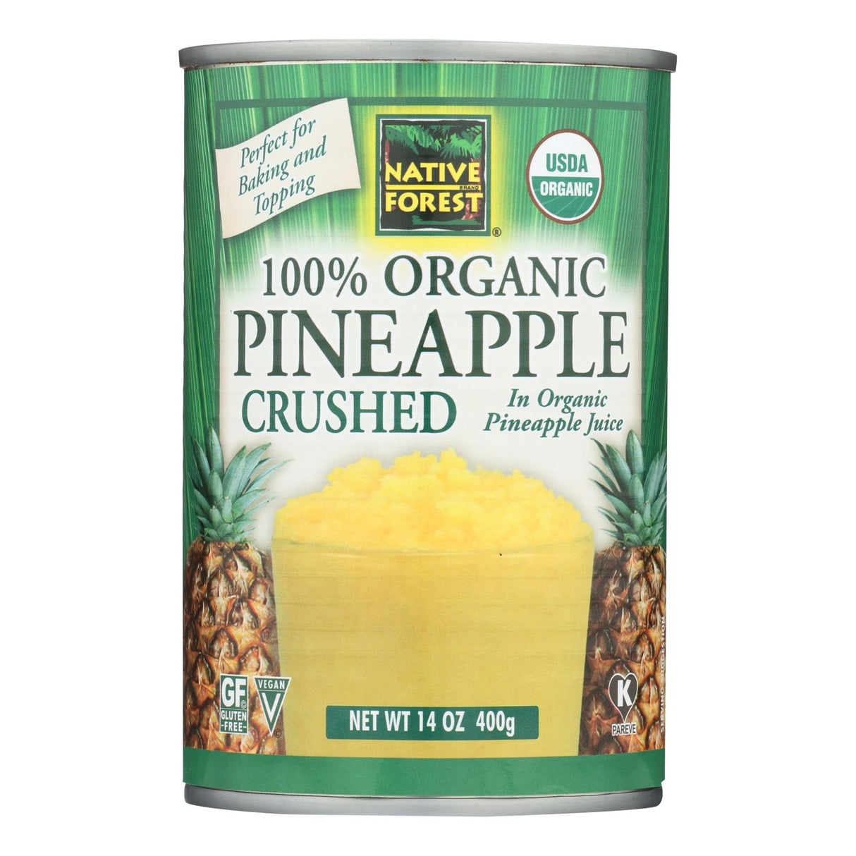 Native Forest Organic Pineapple Crushed, Sweetened, 6 - 14 Oz. Cans - Cozy Farm