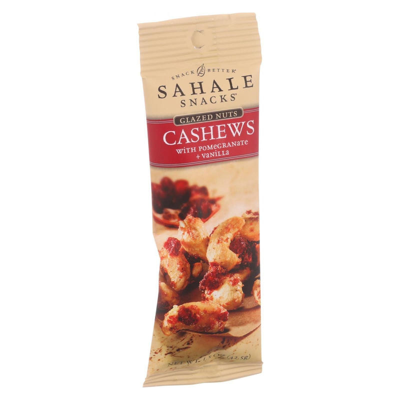 Sahale Snacks Glazed Cashews with Pomegranate and Vanilla (Pack of 9, 1.5 Oz Each) - Cozy Farm 
