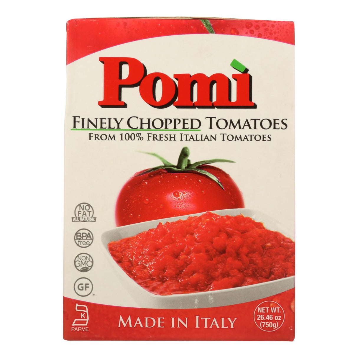 Pomi Deliziosa Finely Chopped Tomatoes, 26.46 Oz (Pack of 12) - Cozy Farm