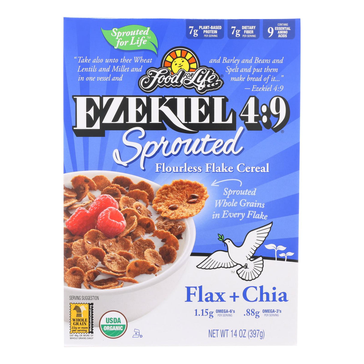 Food For Life Ezekiel 4:9 Sprouted Flourless Flake Cereal (Pack of 6 - 14 Oz.) - Cozy Farm