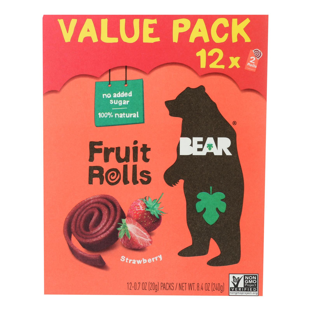 Bear Fruit Rolls Strawberry 5-Pack (8.5 Oz. Each) - Cozy Farm