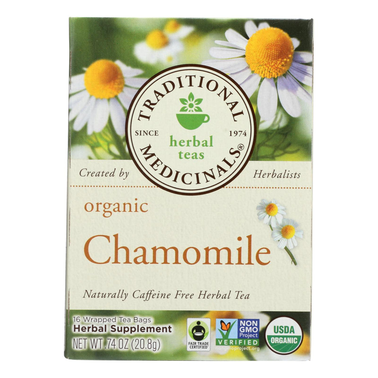 Traditional Medicinals Organic Chamomile Herbal Tea, 16 Bags/Box (Pack of 6) - Cozy Farm