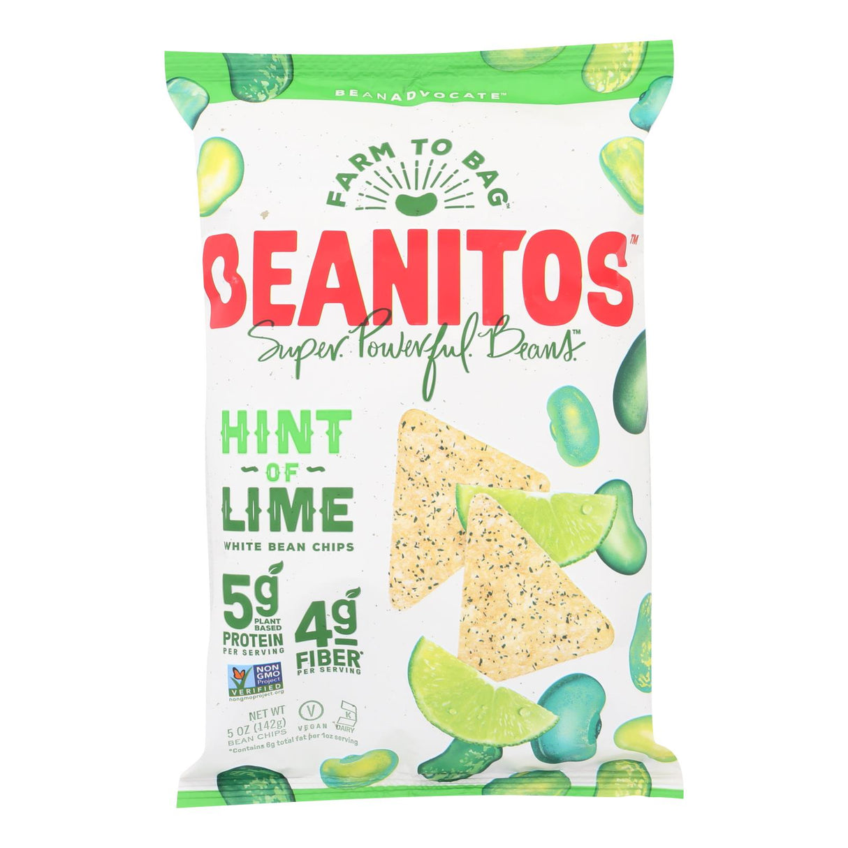 Beanitos White Bean Chips Hint of Lime, 5 Oz (Pack of 6) - Cozy Farm