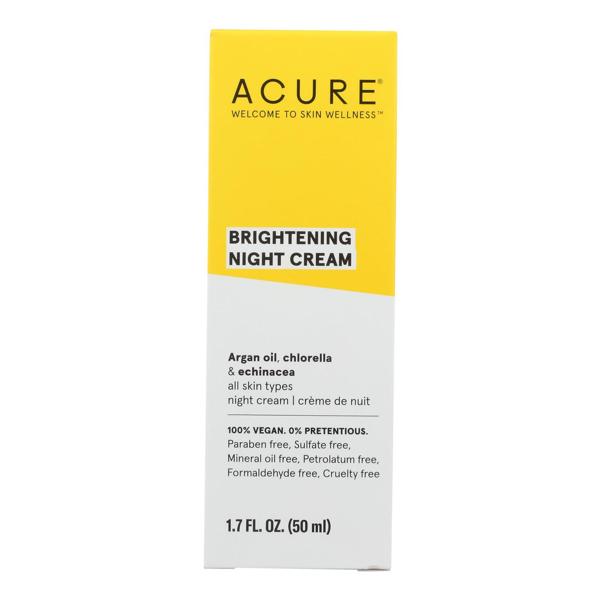 Acure Night Cream (1.75 Fl Oz) with Argan Oil and Chlorella for Rejuvenation - Cozy Farm
