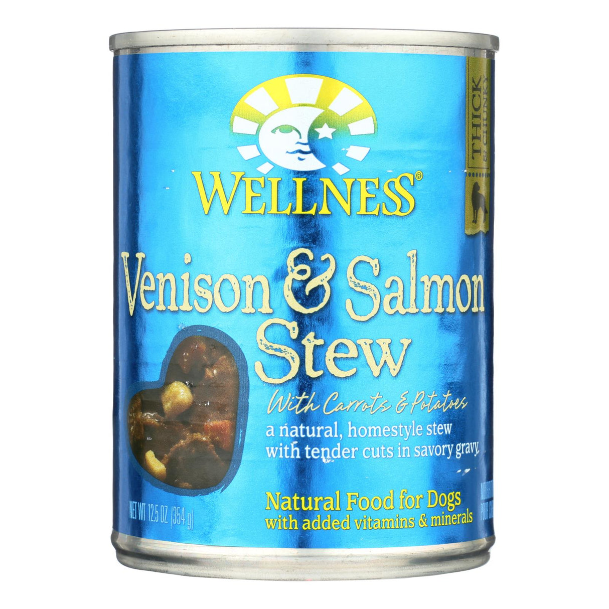 Wellness Pet Products Dog Food - Venison and Salmon with Potatoes and Carrots (Pack of 12) - 12.5 oz. - Cozy Farm