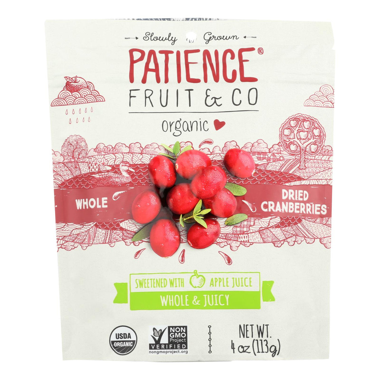 Patience Fruit & Co Dried Whole Cranberries (8 Pack - 4 Oz. Bags) - Cozy Farm