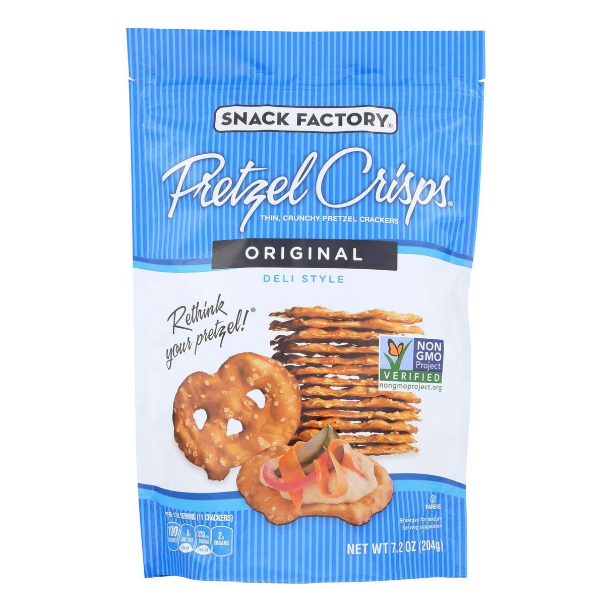 Pretzel Crisps: Original Flavor - Pack of 12, 7.2 Oz. Bags - Cozy Farm