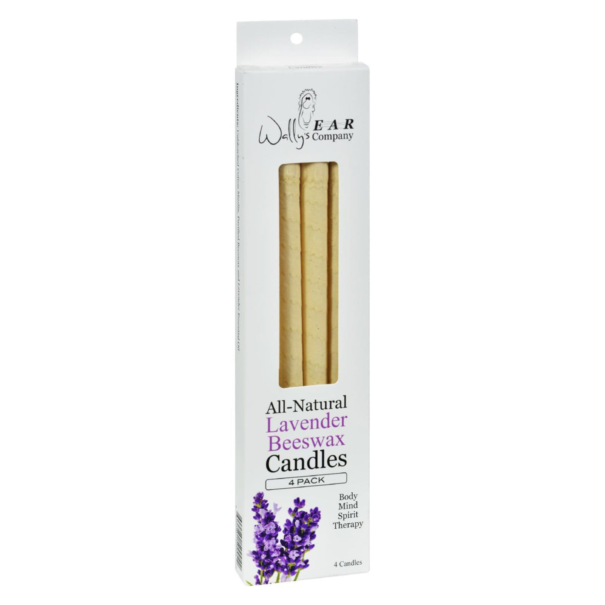 Wally's Lavender Beeswax Candles - 4-Pack - Cozy Farm