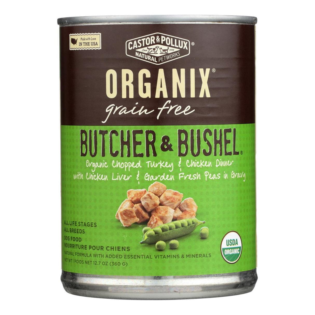 Castor & Pollux Organic Chopped Turkey & Chicken Adult Dry Dog Food - 12.7 Oz. Pack - Cozy Farm