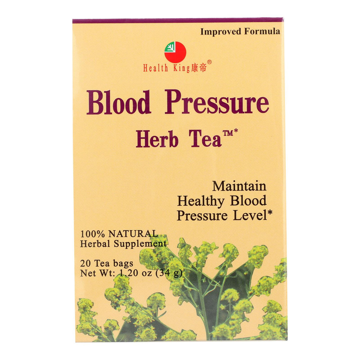 Health King Blood Pressure Herbal Tea, 20-Count - Cozy Farm