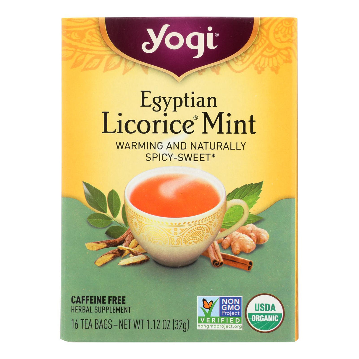 Yogi Egyptian Licorice Mint Tea Bags, 16-Count (Pack of 6) - Cozy Farm