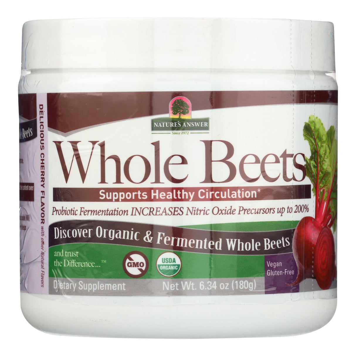 Nature's Answer Whole Beets Root Powder for Heart Health, 6.34 Oz. Jar - Cozy Farm