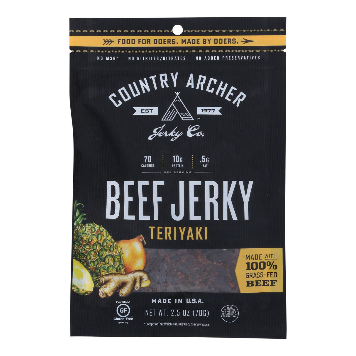 Country Archer Beef Teriyaki Jerky 12-Pack 2.5 Oz. Bags - Cozy Farm