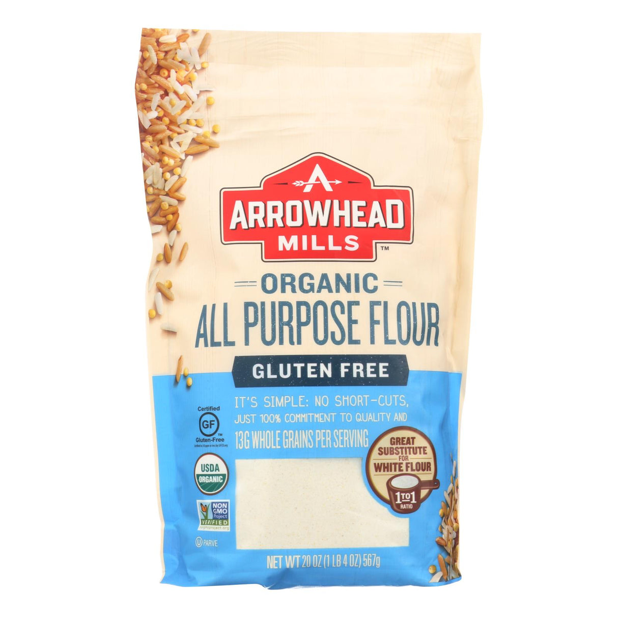 Arrowhead Mills Organic All-Purpose Flour, Unbleached, Unbromated, 6 x 20 Oz. - Cozy Farm