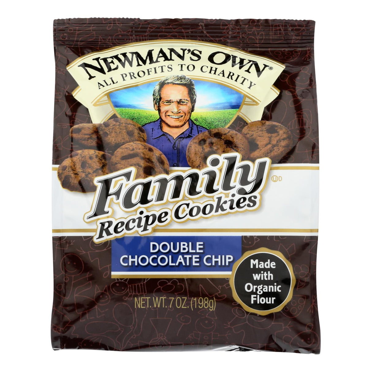 Newman's Own Organics Double Chocolate Chip Cookies - Organic, Pack of 6 - Rich, Decadent Indulgence (7 Oz. Each) - Cozy Farm