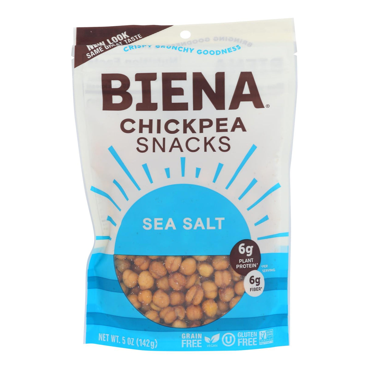 Biena Chickpea Snacks - Sea Salt, 5 Oz., 8 Pack - Cozy Farm