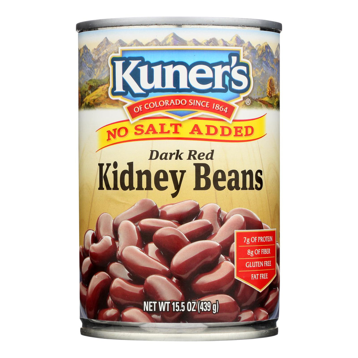 Kuner Dark Red Kidney Beans, No Salt Added, Case of 12 - 15 Oz. Cans - Cozy Farm