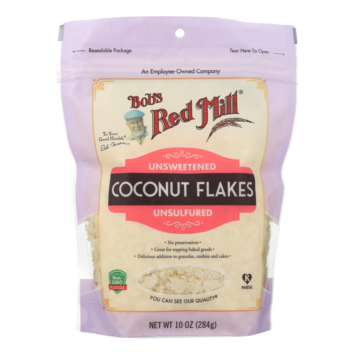 Bob's Red Mill Unsweetened & Unsulfured Coconut Flakes (Pack of 4 - 10 Oz.) - Cozy Farm