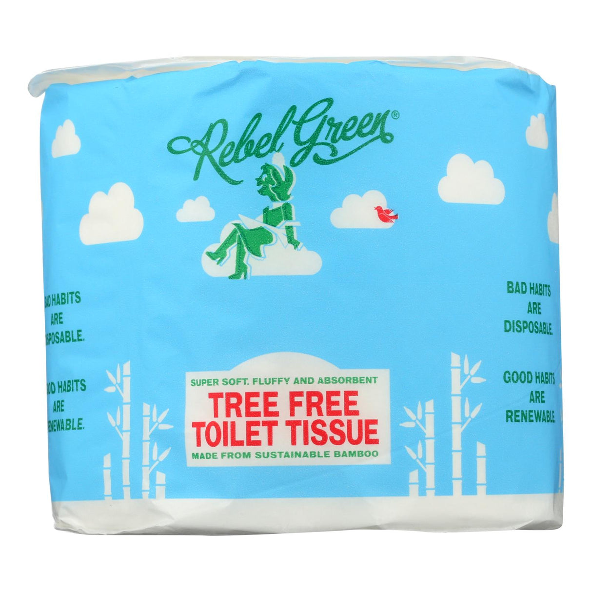 Rebel Green Tree-Free Toilet Tissue, Bulk-Sized 40-Roll Pack - Cozy Farm