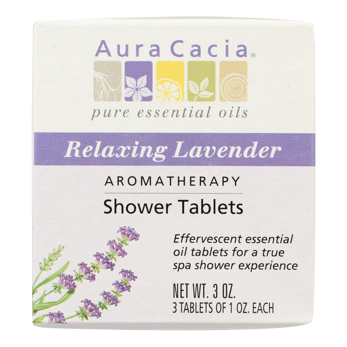 Aura Cacia Relaxing Lavender Aromatherapy Shower Tablets (Pack of 3) - Cozy Farm