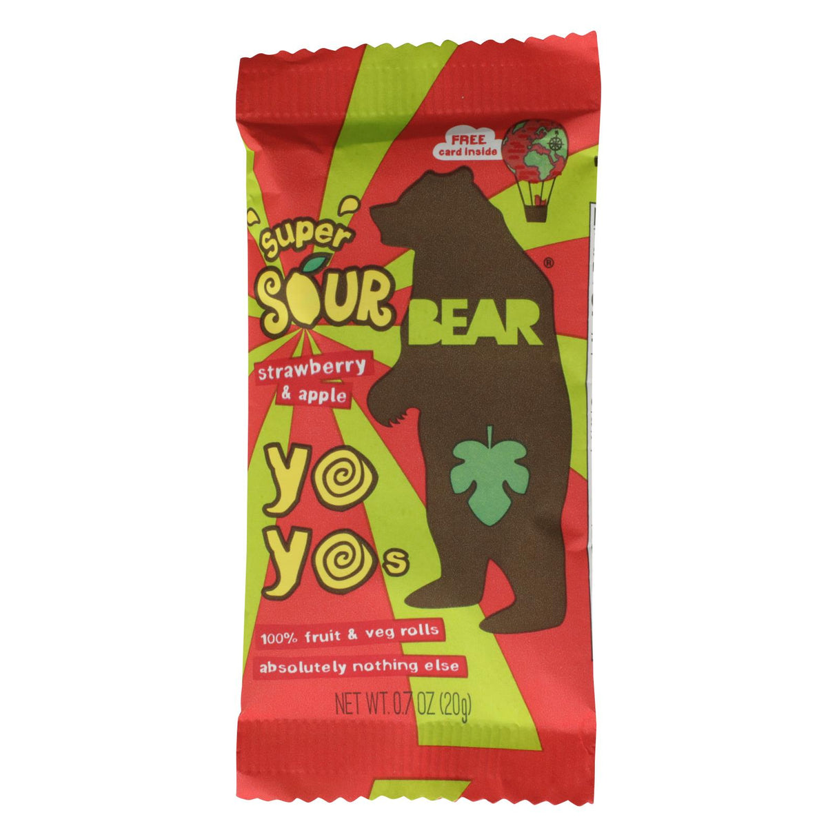 Bear Real Fruit Yoyo Straw Apple, 6-Pack, 3.5 Oz. Each - Cozy Farm