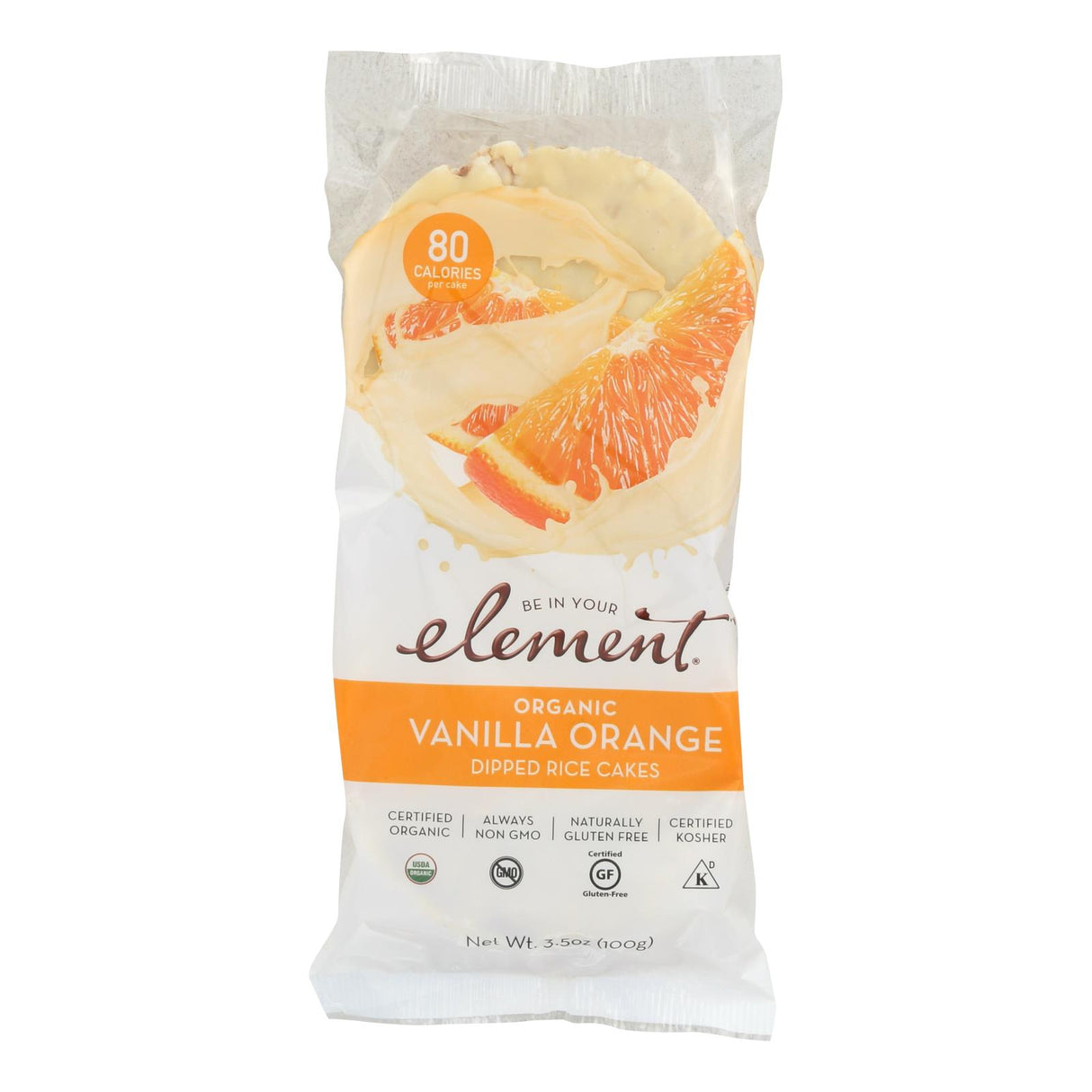 Element Organic Vanilla Orange Dipped Rice Cakes (Pack of 6 - 3.5 Oz.) - Cozy Farm
