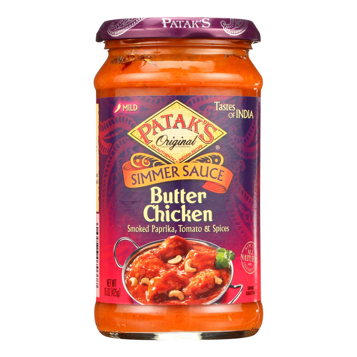 Patak's Simmer Sauce Butter Chicken Curry (Mild) - 15 Oz Pack of 6 - Cozy Farm