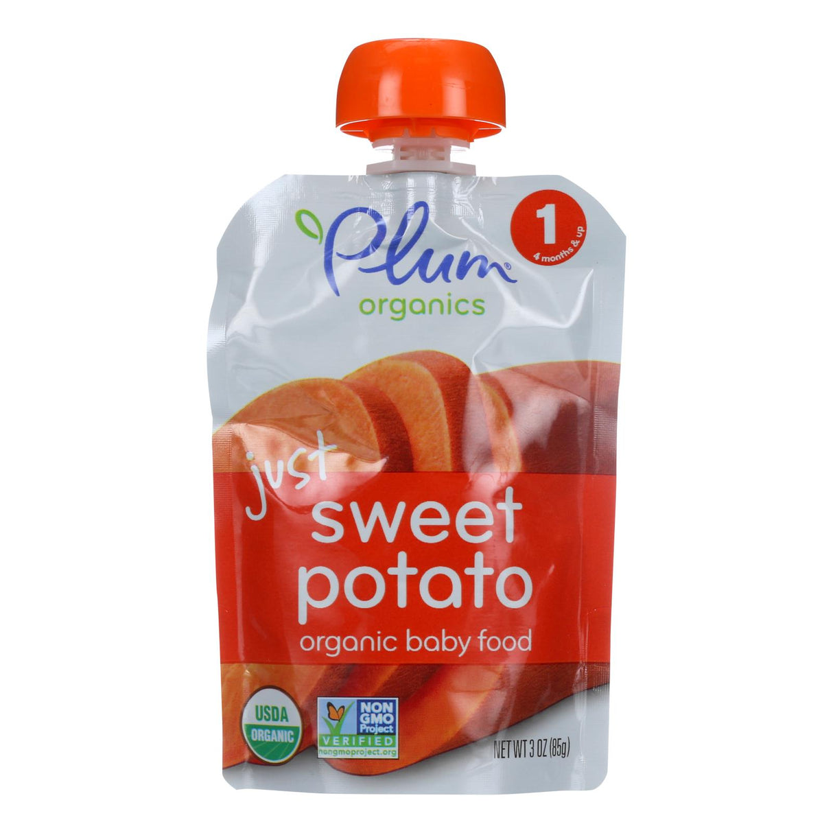 Plum Organics Just Veggie Baby Food - Sweet Potato (Pack of 6 - 3 Oz.) - Cozy Farm