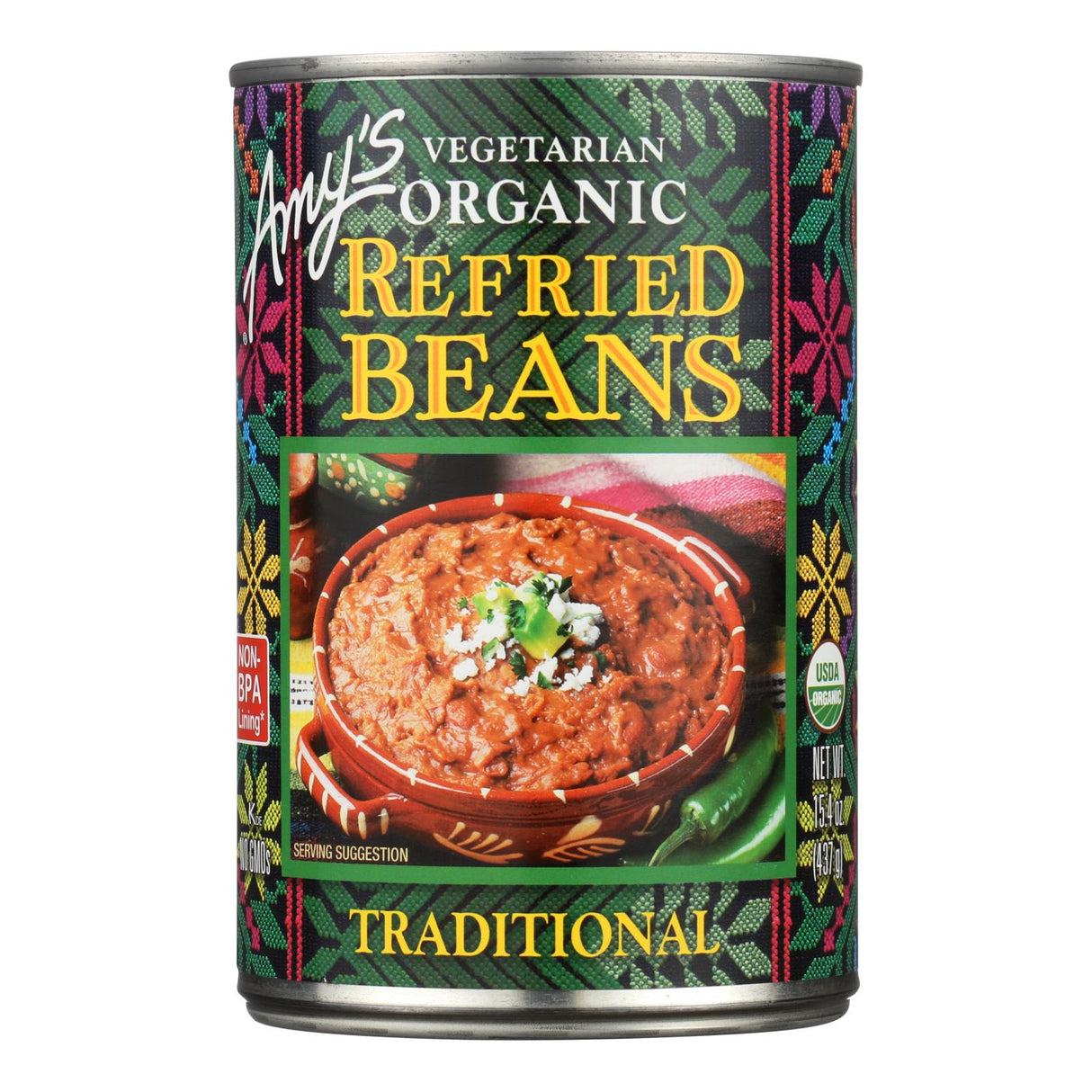 Amy's Organic Traditional Refried Beans, 15.4 Oz Can (Pack of 12) - Cozy Farm