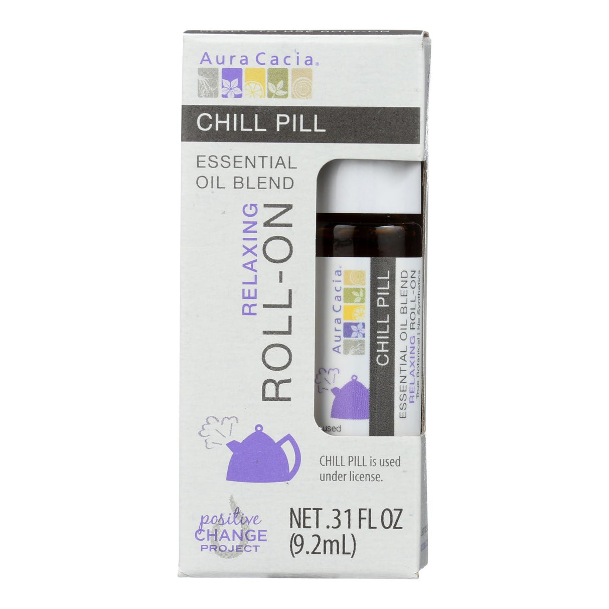 Aura Cacia Essential Oil Roll-On Chill Pill, Promotes Relaxation, 0.31 Fl Oz, Pack of 4 - Cozy Farm