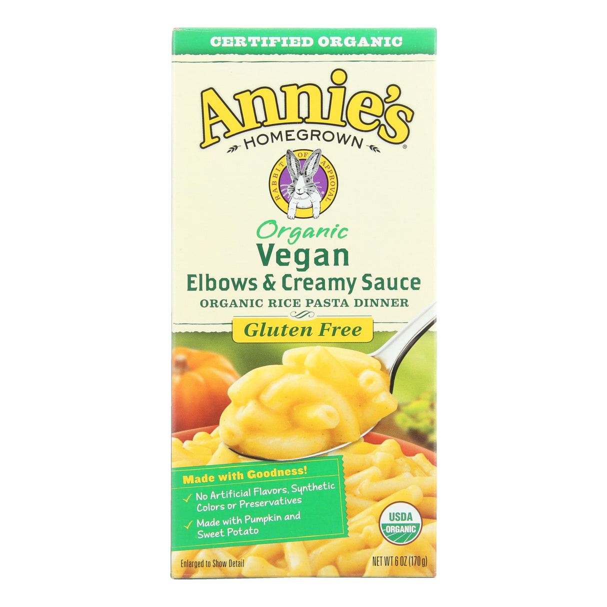 Annie's Homegrown Vegan Gluten-Free Elbow Pasta with Creamy Sauce (12-Pack, 6 Oz. Each) - Cozy Farm