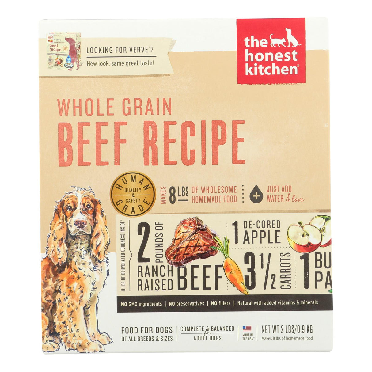 The Honest Kitchen Dog Food Whole Grain Beef Recipe (Pack of 6) - 2 Lb. - Cozy Farm