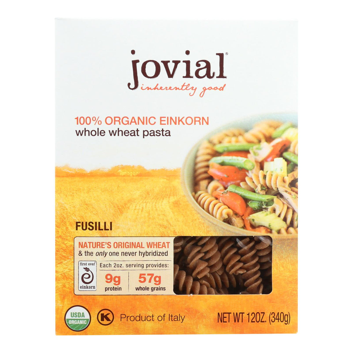 Jovial Organic Whole Grain Einkorn Fusilli Pasta, Pack of 12 - 12 Oz - Cozy Farm