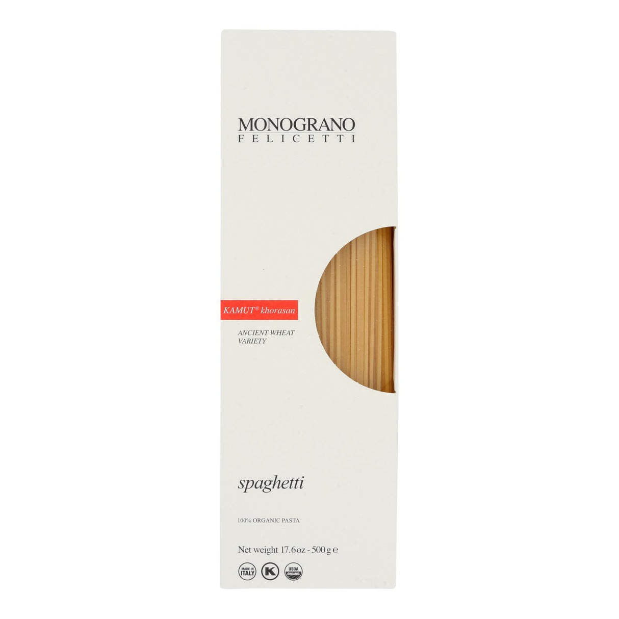 Monograno Organic Kamut Spaghetti, 17.64 Oz. (Pack of 12) - Cozy Farm