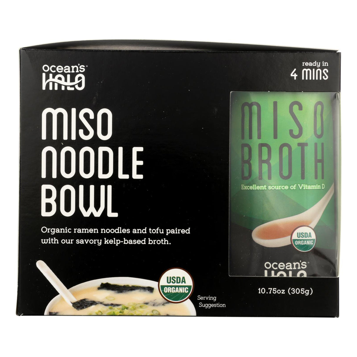 Ocean's Halo Quick and Easy Miso Noodle Bowls - 10.75 Oz (Pack of 6) - Cozy Farm