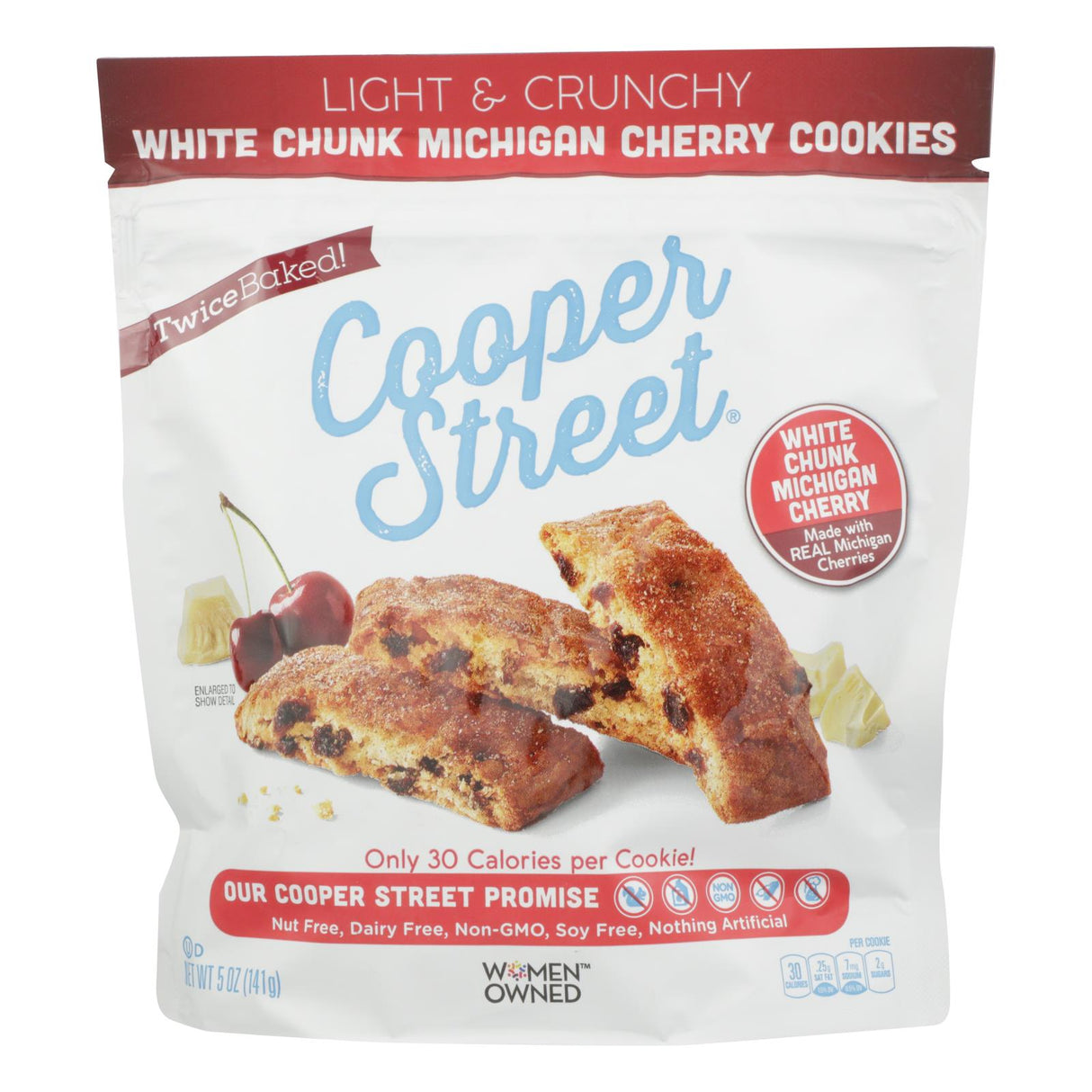 Cooper Street Cookies Michigan Cherry White 5 Oz., Pack of 6 - Cozy Farm
