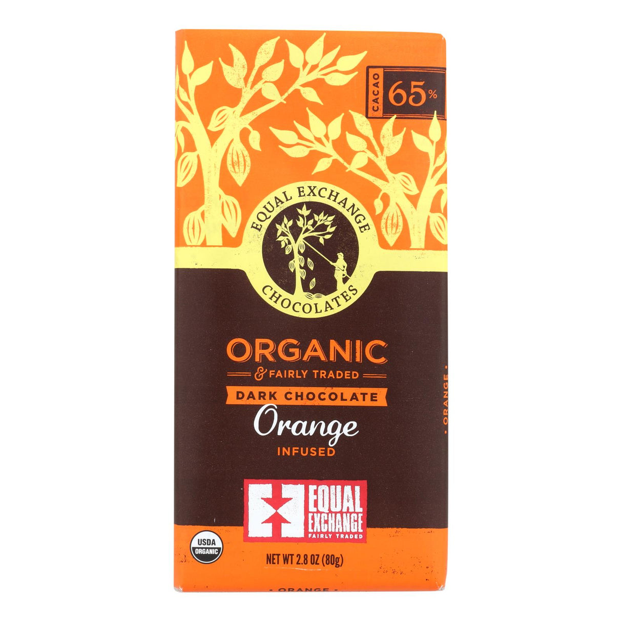 Equal Exchange Organic Orange Chocolate Bars - 12 Pack, 2.8 Oz. Each - Cozy Farm