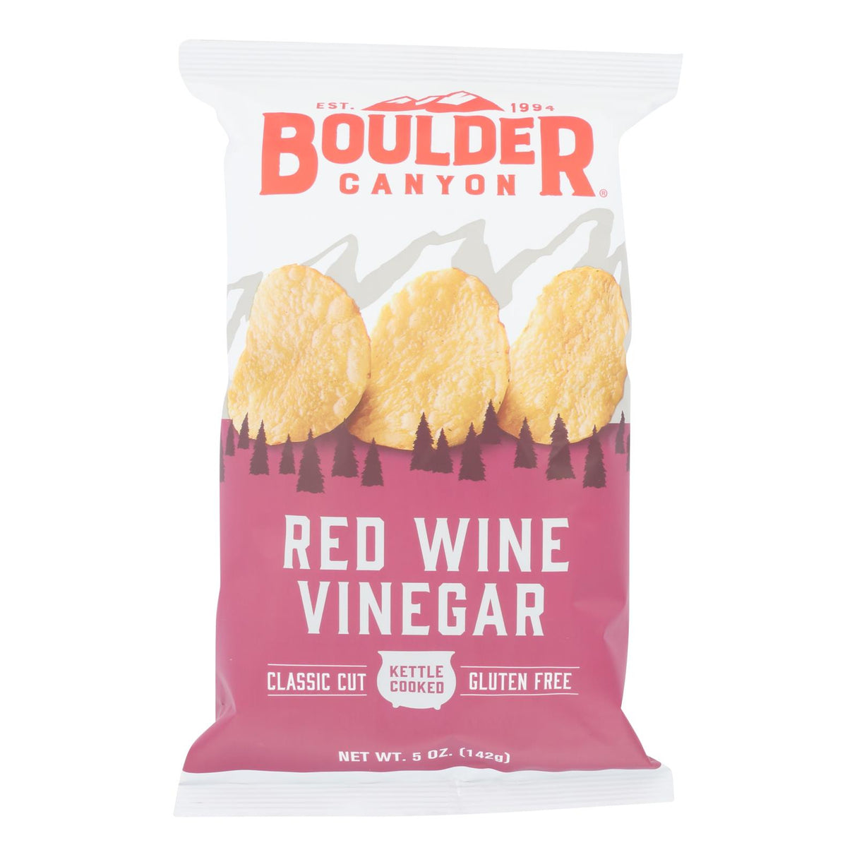 Boulder Canyon Kettle Chips Red Wine Vinegar (12 - 5 Oz. Bags) - Cozy Farm