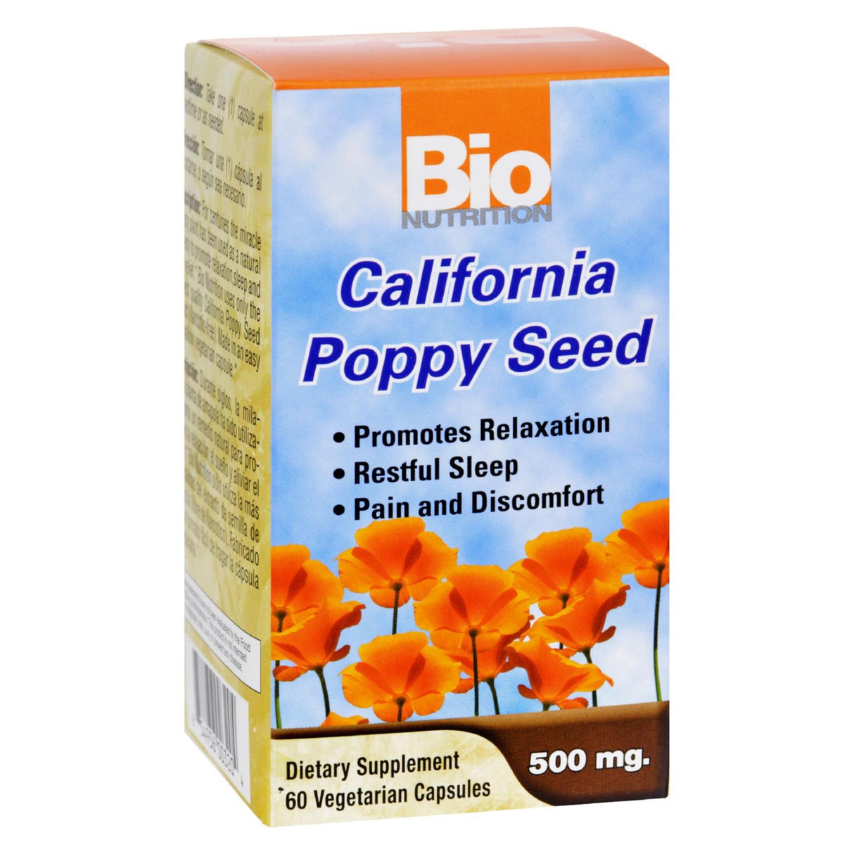 California Poppy Seeds by Bio Nutrition (60 Capsules) - 500mg - Cozy Farm