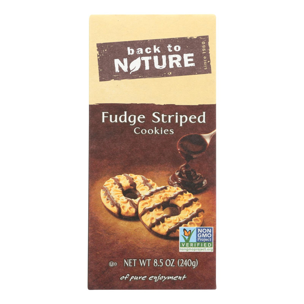 Back To Nature Fudge Striped Decadent Shortbread Cookies (Pack of 6 - 8.5 Oz) - Cozy Farm