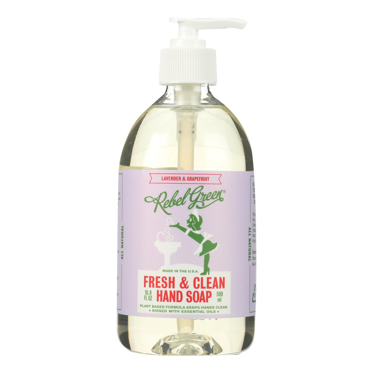 Rebel Green Lavender Hand Soap (Pack of 4 - 16.9 Fl Oz) - Cozy Farm