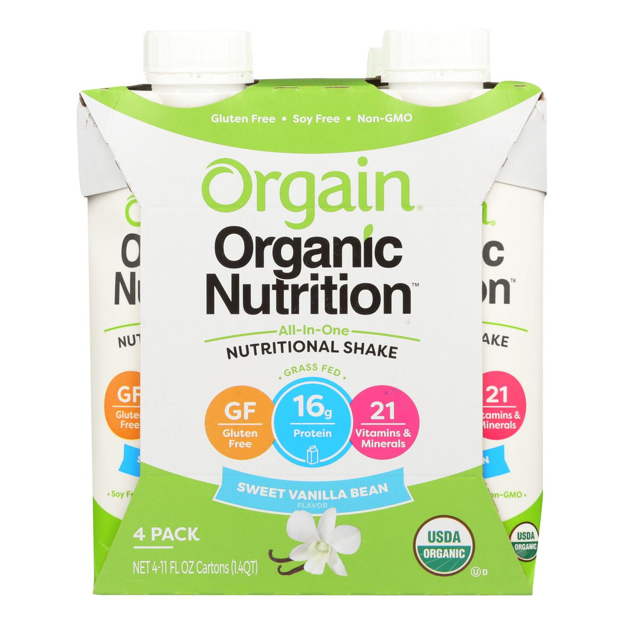 Orgain Organic Vanilla Bean Nutrition Shake - 11 Fl Oz (Pack of 12) - Cozy Farm